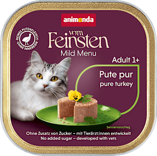 Nassfutter Katze Pute pur, mildes Menü  animonda VOM FEINSTEN