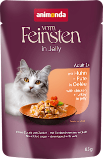 Nassfutter Katze reich an Huhn mit Pute, Raffinesse in Gelee  animonda VOM FEINSTEN