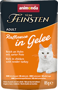 Nassfutter Katze reich an Huhn mit Pute, Raffinesse in Gelee  animonda VOM FEINSTEN