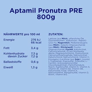 Anfangsmilch Pre Pronutra von Geburt an Aptamil