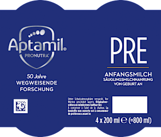 Anfangsmilch Pronutra Pre trinkfertig von Geburt an 4x200ml Aptamil