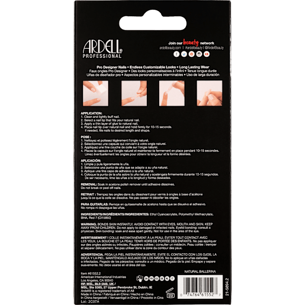 Künstliche Nägel Nail Addict Natural Ballerina ARDELL