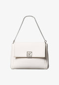 Calvin Klein EMBLEM PEBBLE CROSSBODY 20 - Handbag - white alyssum