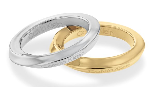 Calvin Klein POLISHED SS GP STACKED SET SIZE 56