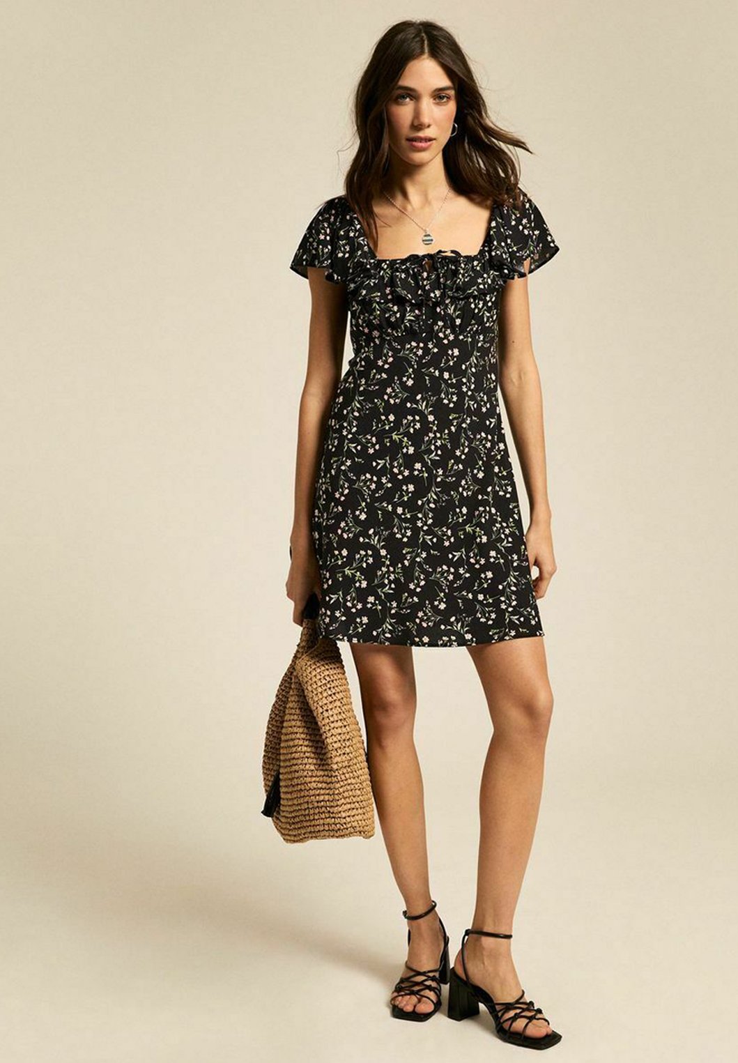 New Look FLORAL PRINT SQUARE NECK MINI