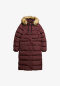 Superdry & Co EVEREST FAUX FUR  - Down coat - albarn clay burgundy