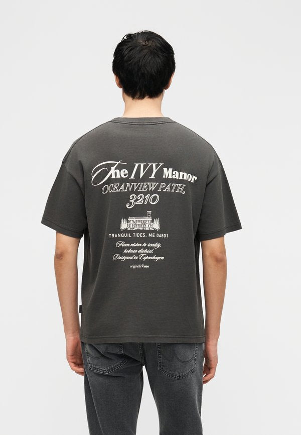 Jack & Jones JORMAINE BACK TEE CREW NECK - Print T-shirt - black
