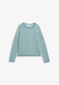 TOM TAILOR PULLOVER MIT RUNDHALSAUSSCHNITT - Jumper - teal plaited knit