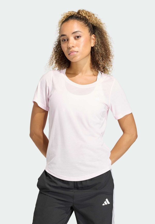 adidas Performance WORKOUT ESSENTIALS SCOOP NECK - Sports T-shirt - clear pink
