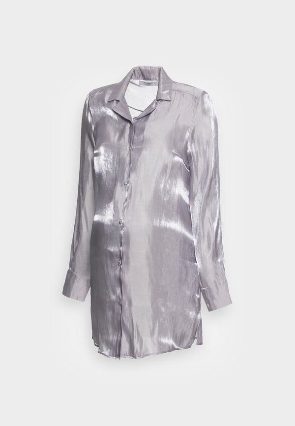 Glamorous Bloom LAPEL COLLARED LONGLINE SHIRT WITH SIDE SPLITS