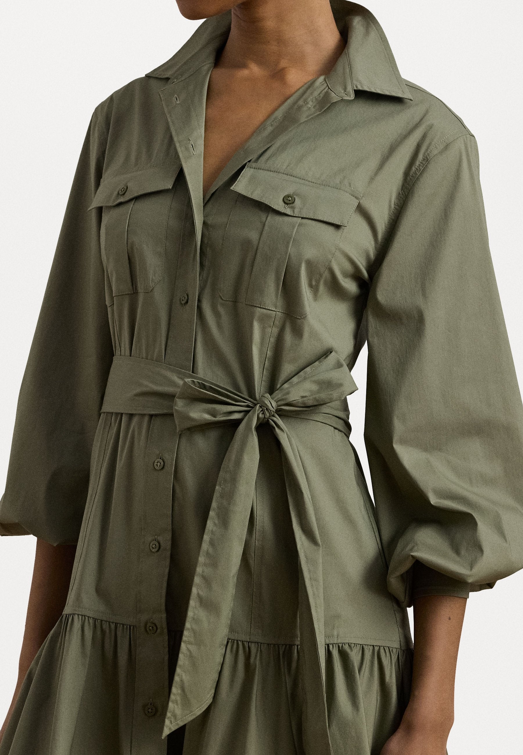 Lauren Ralph Lauren BELTED COTTON BLEND SHIRTDRESS
