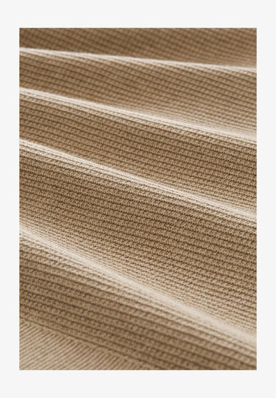 TOM TAILOR STRUCTURED KNIT POLO - Polo shirt - hazel brown melange