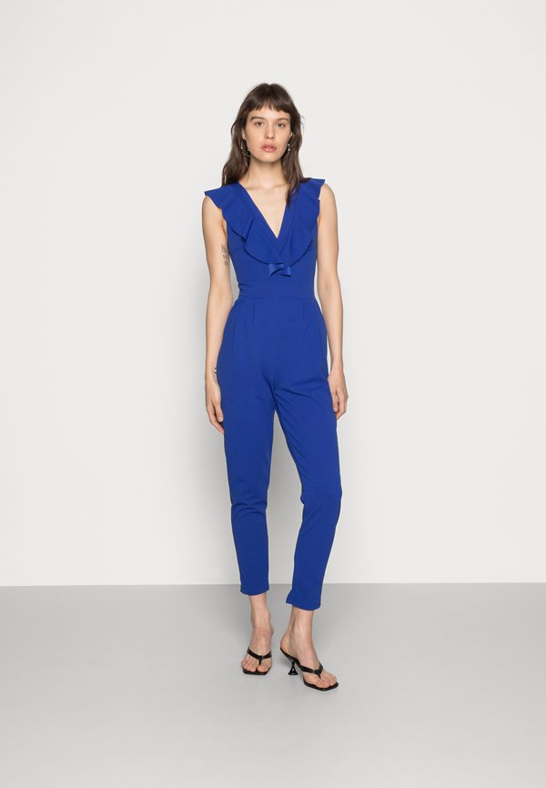 WAL G. LEAH RUFFLE V NECK JUMPSUIT