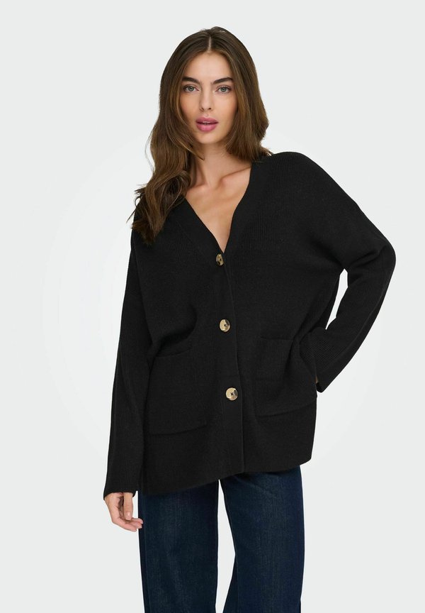 ONLY ONLIBI LS RIB LOOSE CARDIGAN KNT NOOS - Cardigan - black