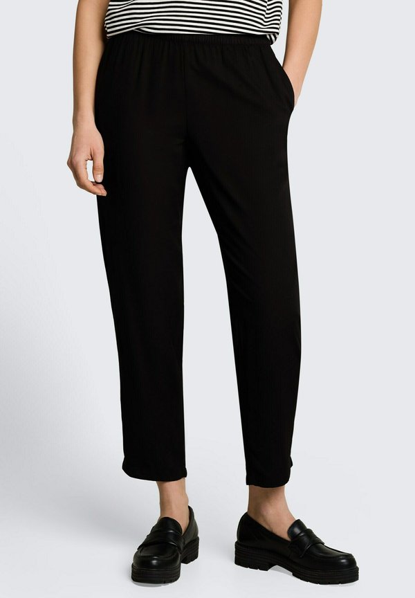 TOM TAILOR LOOSE FIT PANTS - Trousers - deep black