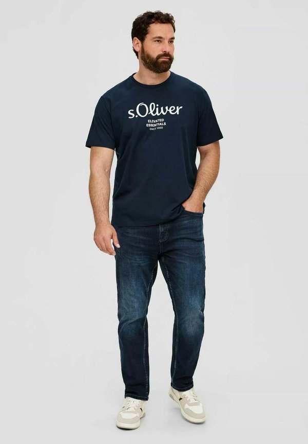 s.Oliver RUNDHALS KURZARM MODERN LOGO 2ER PACK - Print T-shirt - mint/navy