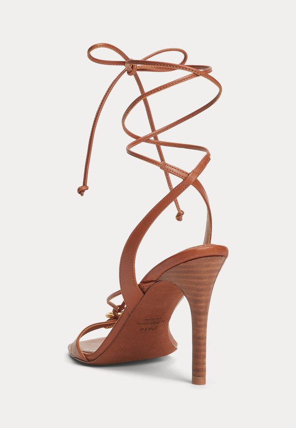 Polo Ralph Lauren O-RING LEATHER WRAP HEELED SANDAL