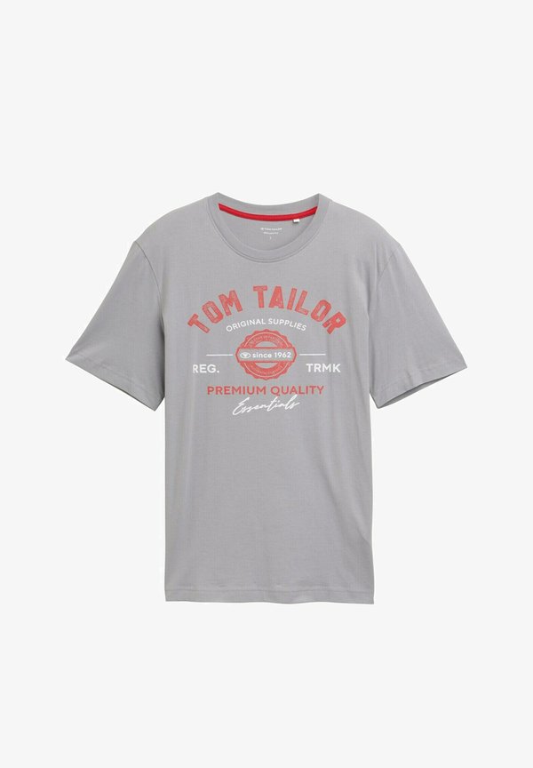 TOM TAILOR LOGO TEE - Print T-shirt - formal grey