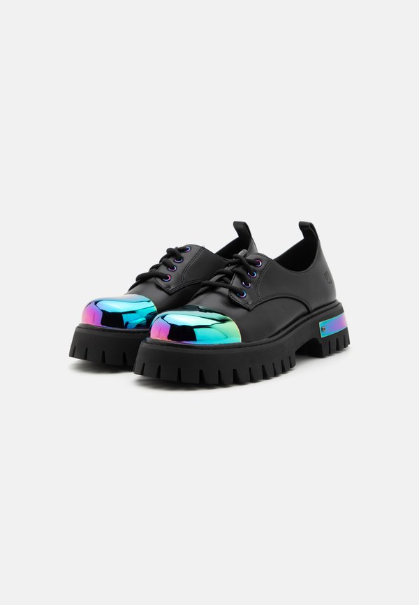 Koi Footwear SHELOB RAINBOW METAL TOE CAP LACE UP SHOES