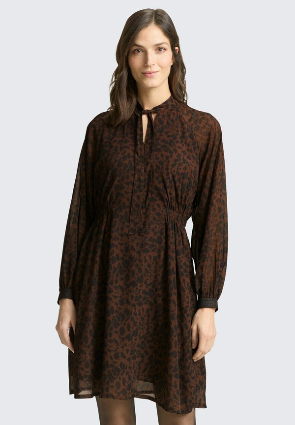 TOM TAILOR MIT LEO-PRINT - Day dress - brown/black small leo print