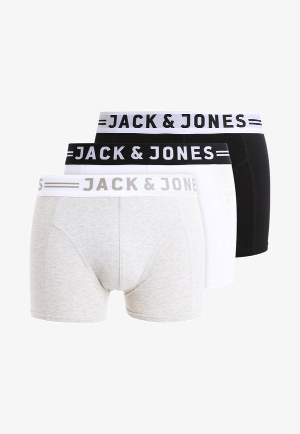 Jack & Jones SENSE TRUNKS 3-PACK NOOS - Trunks - white/light grey melange