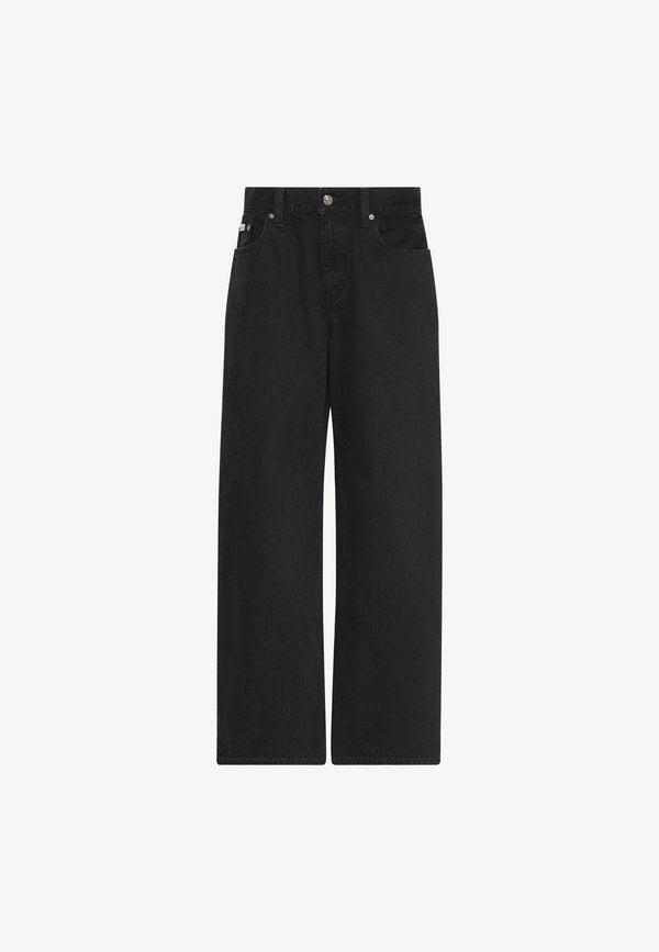 Calvin Klein Jeans LOW RISE BAGGY - Baggy Jeans - worn black