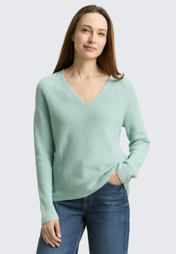 TOM TAILOR PULLOVER MIT V-AUSSCHNITT - Jumper - blue haze