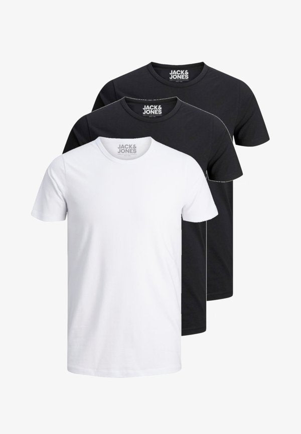 Jack & Jones 3 PACK O-NECK - Basic T-shirt - black/black/white