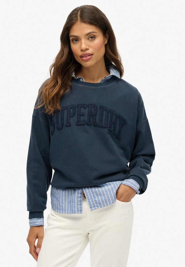 Superdry & Co ESSENTIALS TONAL APPLIQUE CREW - Sweatshirt - richest navy
