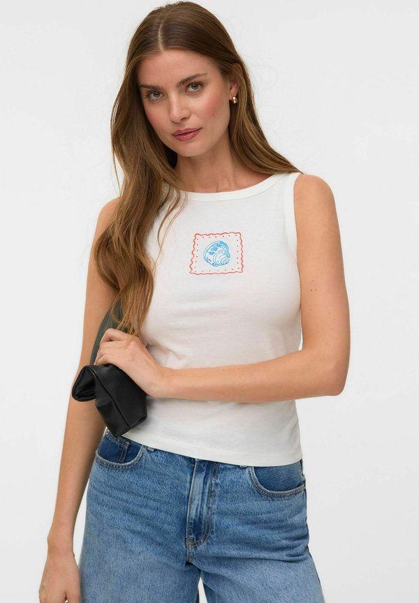 Vero Moda TANKTOP VMALLY TOP - Top - snow white