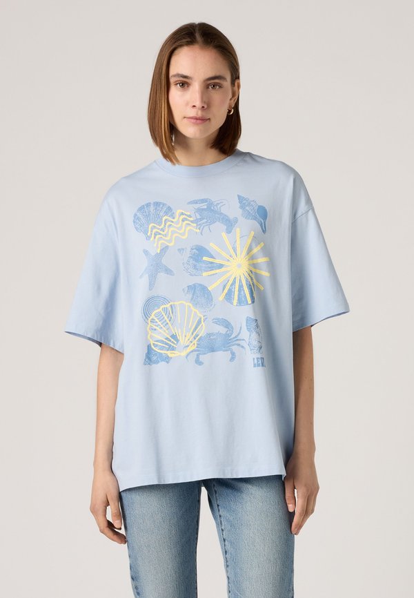Levi's® SHORT STACK TEE - Print T-shirt - lse_seashell grid kentucky blue