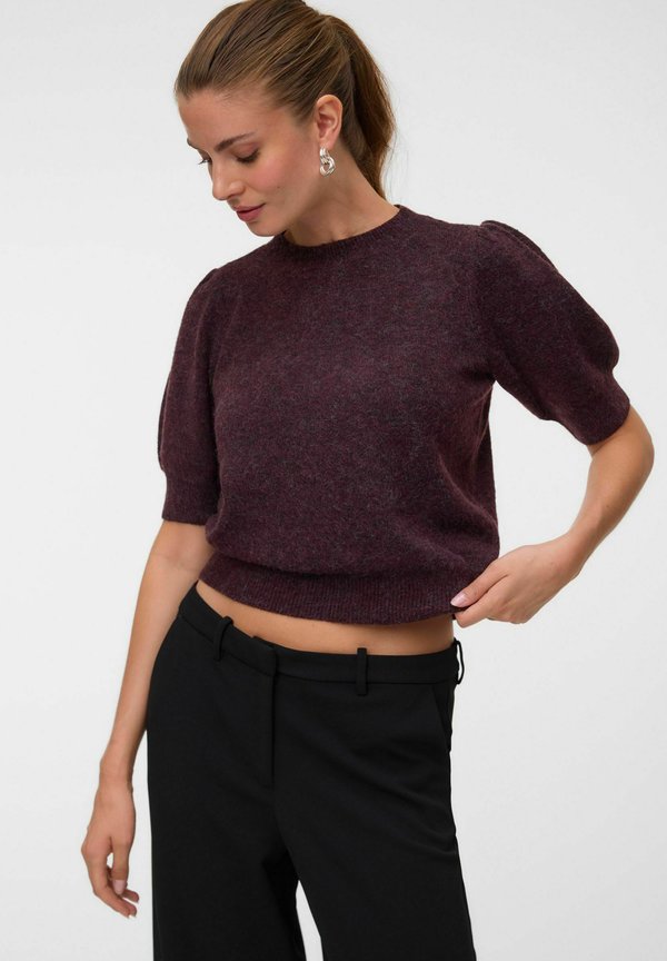 Vero Moda VMDOFFY 2/4 O-NECK PULLOVER GA NOOS - Basic T-shirt - windsor wine