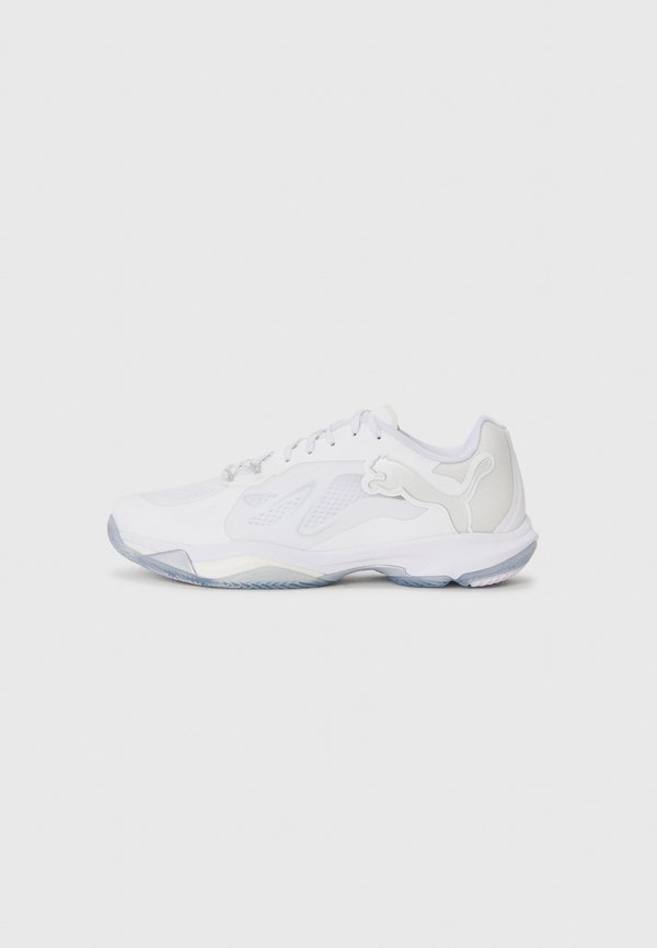 Puma VANTAGE NITRO - Handball shoes - white/ silver-coloured/ash gray