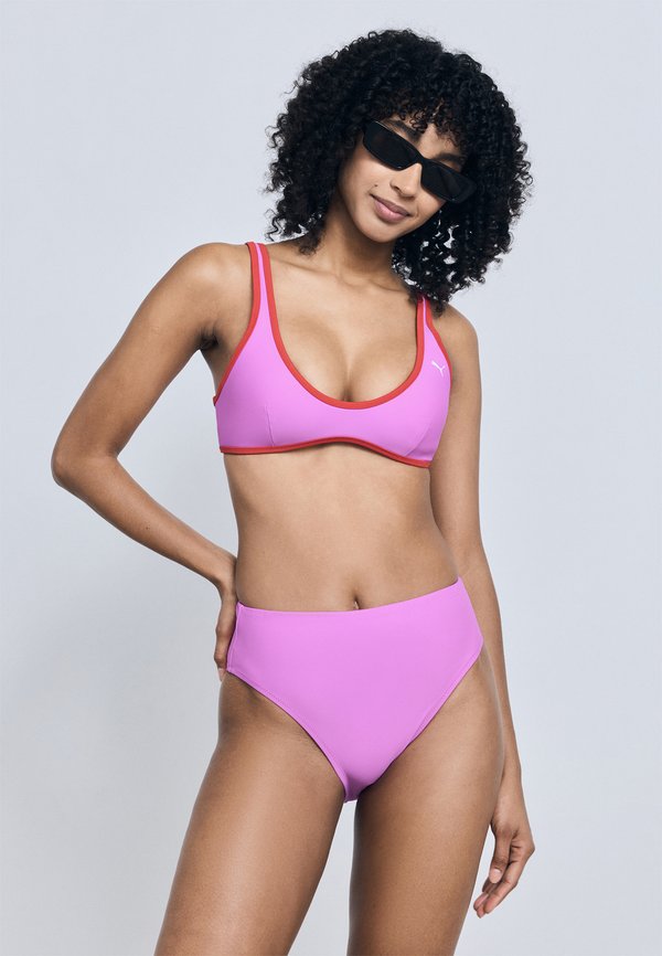 Puma SWIM WOMEN HIGH WAIST BRIEF - Bikini bottoms - electric orchid