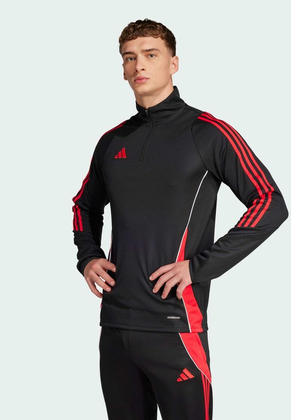 adidas Performance TIRO24 TRAINING TOP - Long sleeved top - black   pure ruby