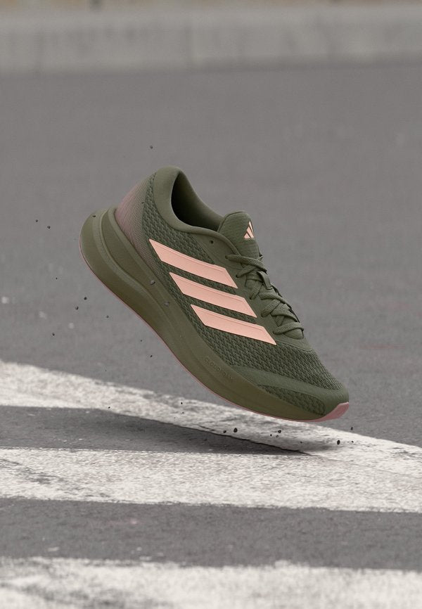 adidas Performance RUNFALCON - Road running shoes - olive strata/haze coral/magic mauve