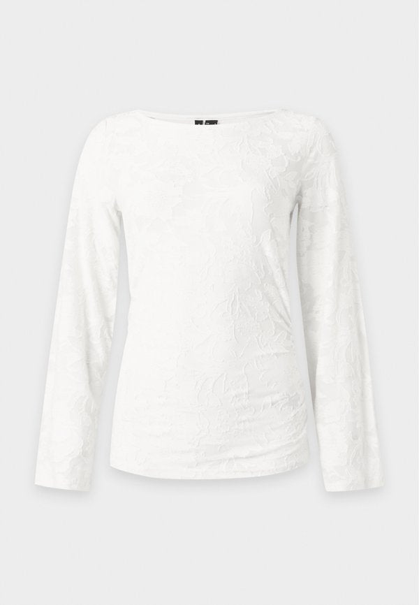 Vero Moda VMLAYLA GATHERING - Long sleeved top - snow white