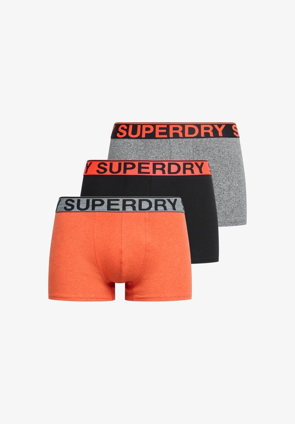Superdry & Co TRIPLE PACK - Trunks - karst mega black black bright orange marl