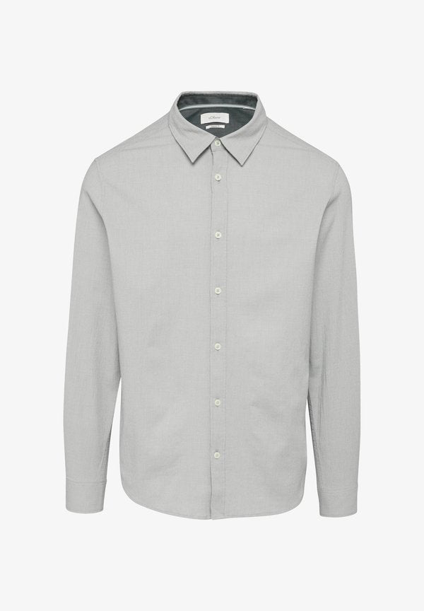 s.Oliver KARIERTES AUS SEERSUCKER - Shirt - hellgrau
