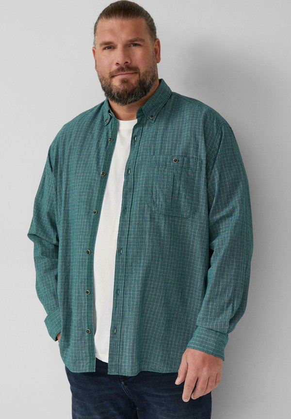 s.Oliver REGULAR FIT: GEWASCHENES MIT KAROMUSTER - Shirt - petrol