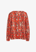 s.Oliver GEMUSTERTES - Long sleeved top - hellorange