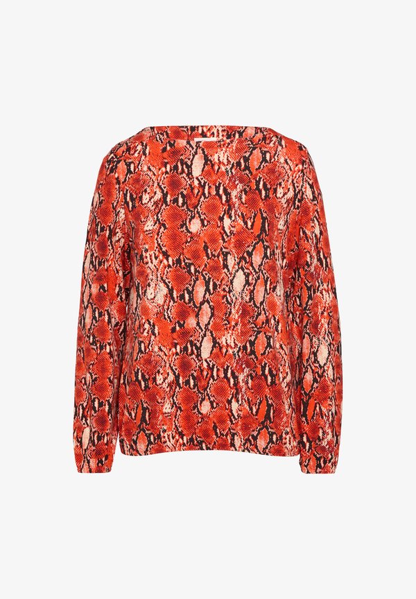 s.Oliver GEMUSTERTES - Long sleeved top - hellorange