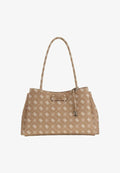 Guess CARRIE LOGO GIRLFRIEND CARRYALL - Handbag - biscotti logo
