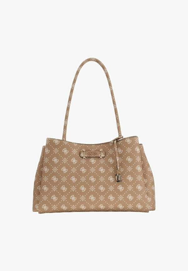 Guess CARRIE LOGO GIRLFRIEND CARRYALL - Handbag - biscotti logo