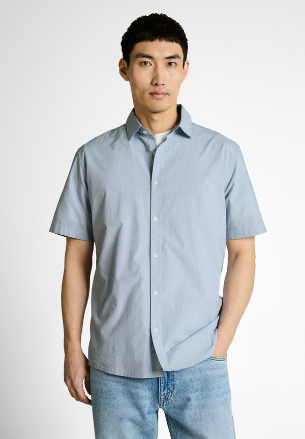 TOM TAILOR REGULAR FIT MIT STREIFEN - Shirt - blue two tone structure