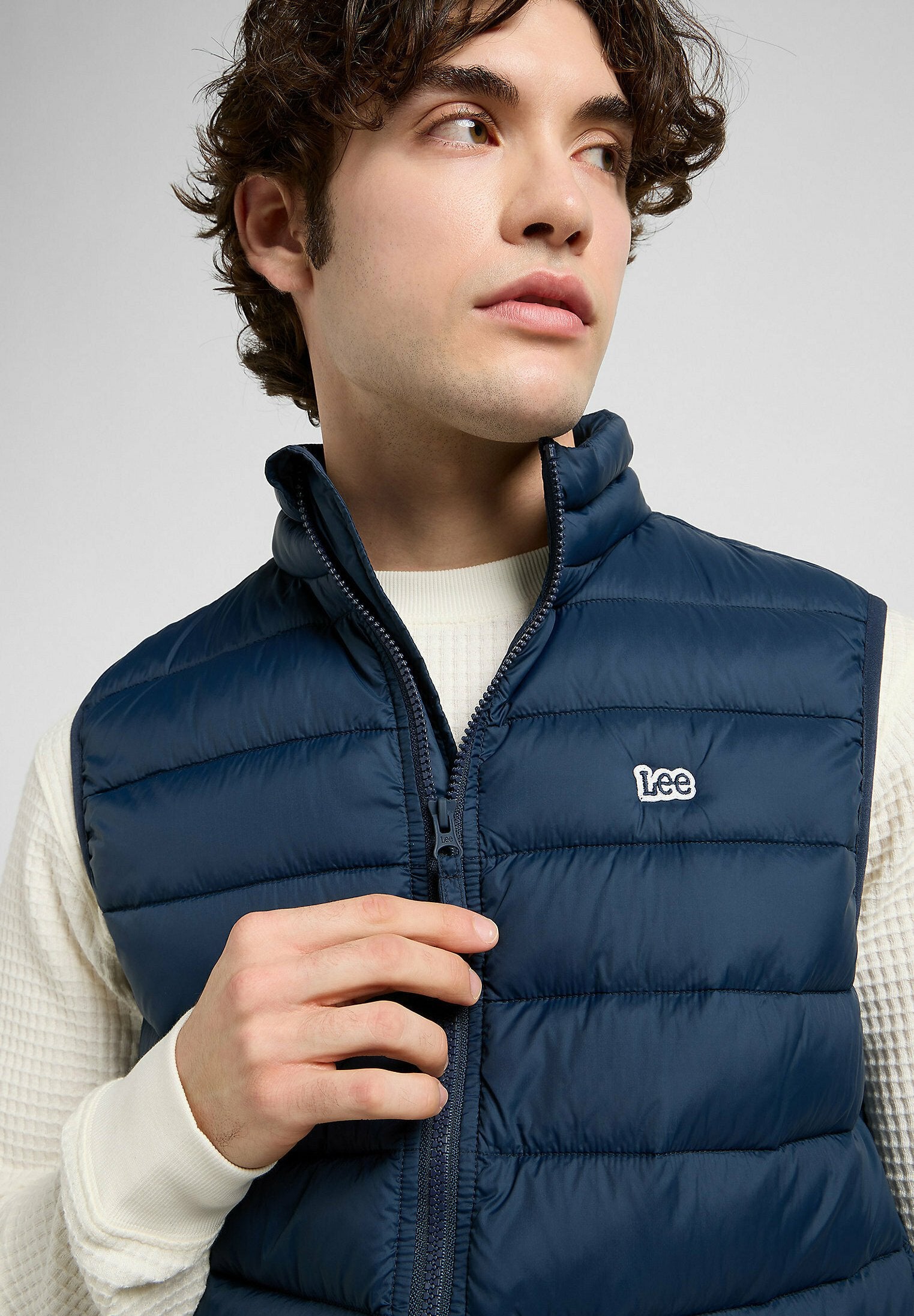 Lee LINED JACKET STAND_COLLAR_PUFFER_VEST FOR MENS - REGULAR FIT
