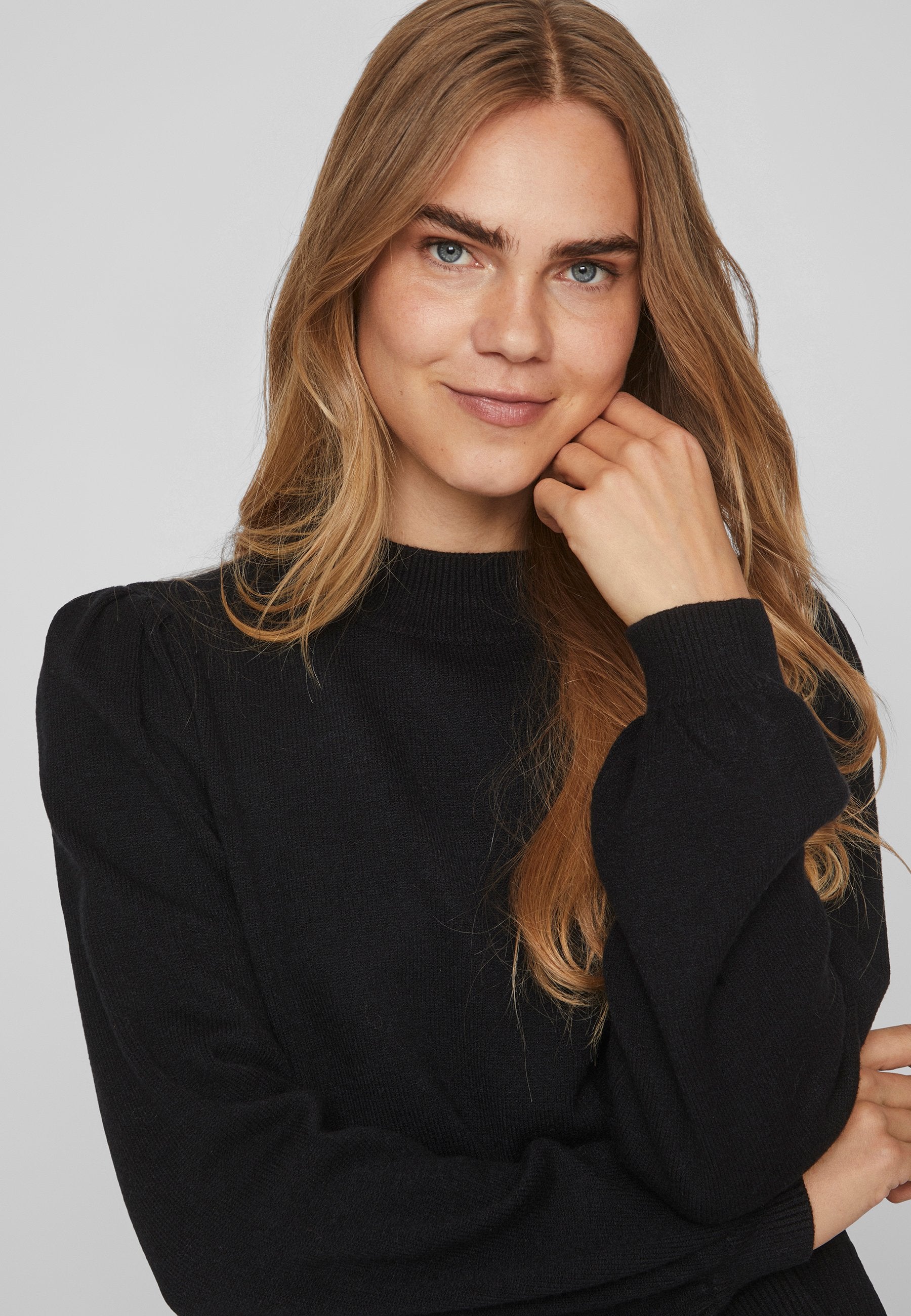 VILA VIRIL TURTLE-NK BALLOON L/S TOP - NOOS