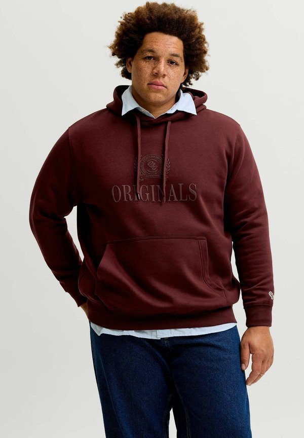 Jack & Jones JORFREDERIKSBERG MONOGRAM SWEAT HOOD PLS - Hoodie - chocolate truffle