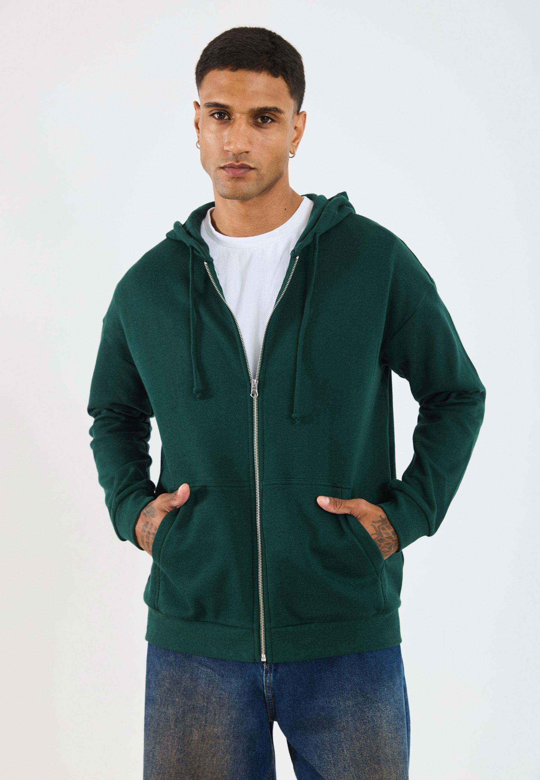 YOURTURN UNISEX RELAXED FIT ZIP-UP HOODIE