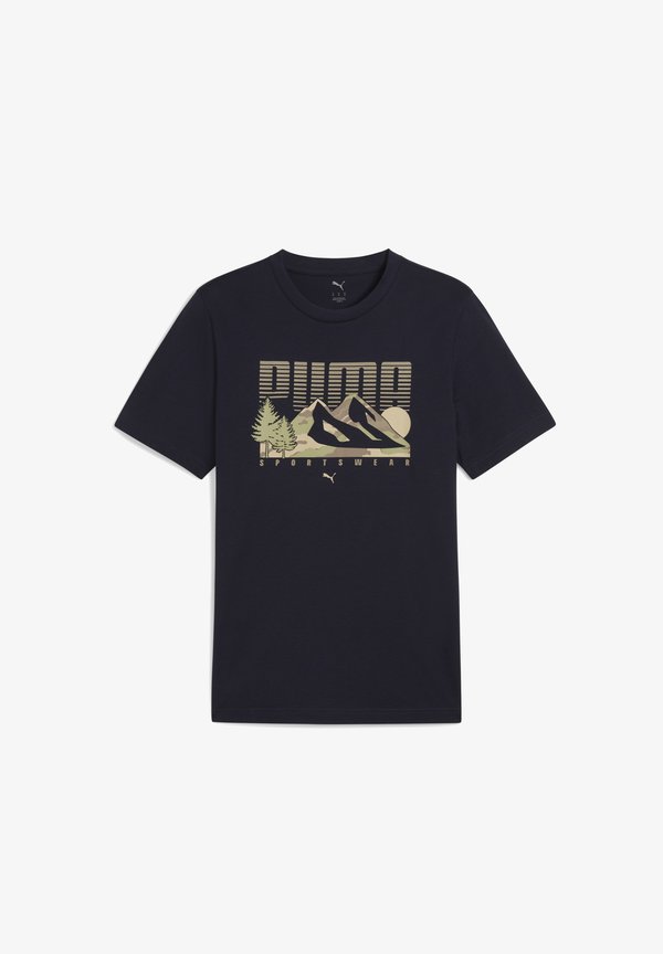 Puma GRAPHICS MOUNTAIN - Print T-shirt - new navy